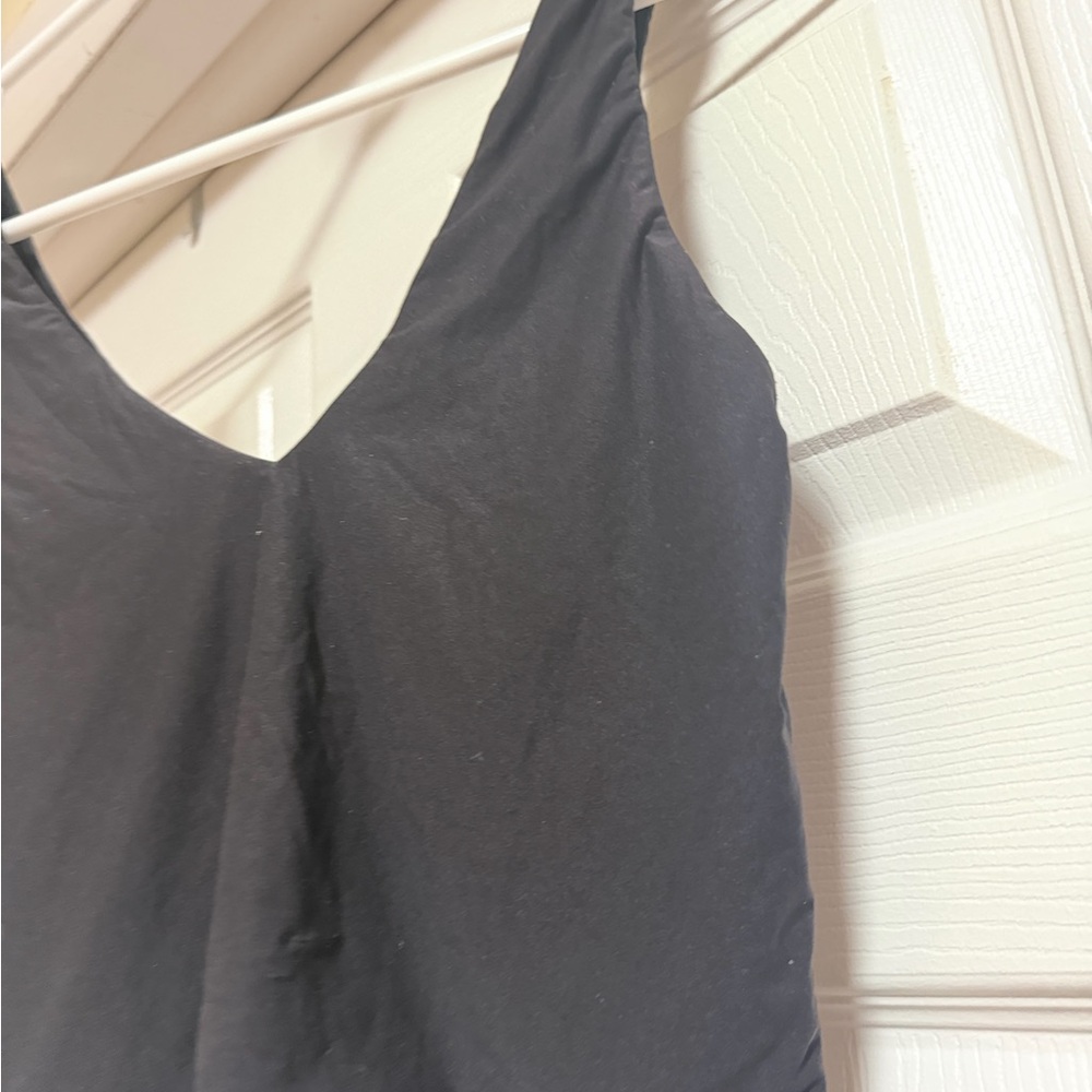 Aerie SMOOTHEZ Plunge Cami Black Large V Neck Cropped Tank - Picture 3 of 6